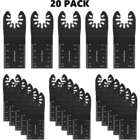 Juego de accesorios multiusos para hojas de sierra, juego de 20 piezas para herramientas oscilantes multifuncionales (1/5)
