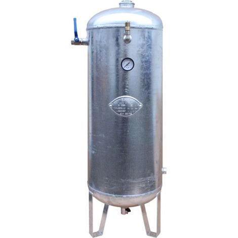 Réservoir d'air comprimé vertical 90 L -11 bar galvanisé sans kit de montage