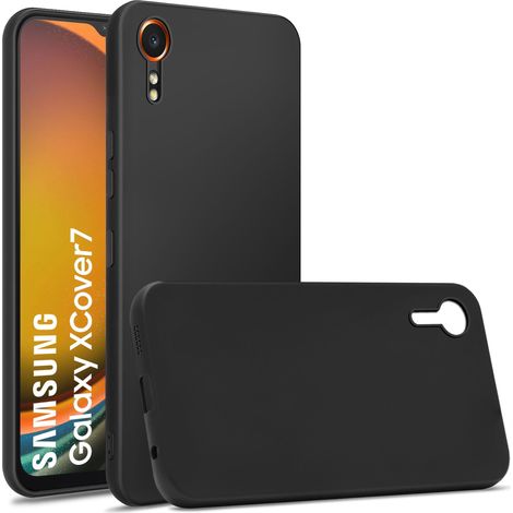 CUSTODIA OPACA per Samsung Galaxy Xcover 7 COVER NERA + VETRO (1/5)