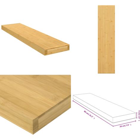 Étagère murale 80x20x4 cm bambou - Étagère Murale - Étagère Flottante - Étagère Bambou - Rangement Mural - Décoration Murale - Home & Living (1/4)