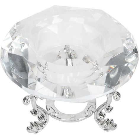 Bougeoir en verre de style européen, ornement décoratif argenté, 6 x 6 x 6 cm, résistant aux hautes températures, vendu à l'unité. (1/5)