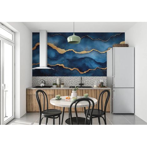 Papier Peint Art & Déco - Ondes Dorées - 300 x 250 cm (1/2)