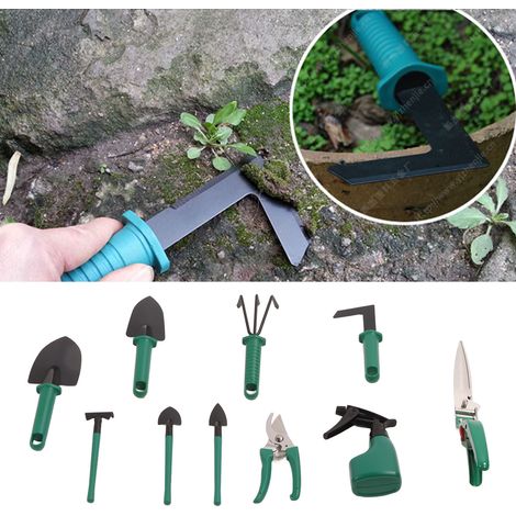 Nouvel ensemble d'outils de jardinage de 10 pièces, comprenant pelles, râteaux, bêches, cisailles, arrosoirs et autres fournitures de jardin. (1/5)