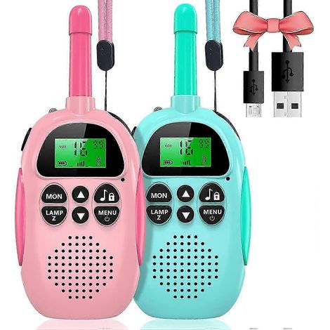 Talkie-walkie pour enfants, radio bidirectionnelle rechargeable, portée de 3 km, jouet pour garçons et filles de 3 à 10 ans et plus, 8 canaux, balayage VOX, idéal pour les aventures en plein air. (1/5)