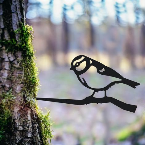 Piquet décoratif en fer pour arbre en forme de mésange bleue / Décoration de jardin / Idée cadeau pour les ornithologues amateurs (1/5)