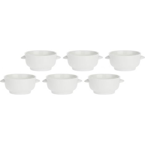 No name Juego de 6 cuencos para sopa tipo terrina, color blanco, 12,5 cm - perfectos para el uso diario
