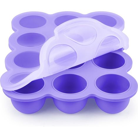 1 Boîte de conservation, 12 compartiments, Silicone alimentaire, Couvercle hermétique, Congélateur, Lait maternel