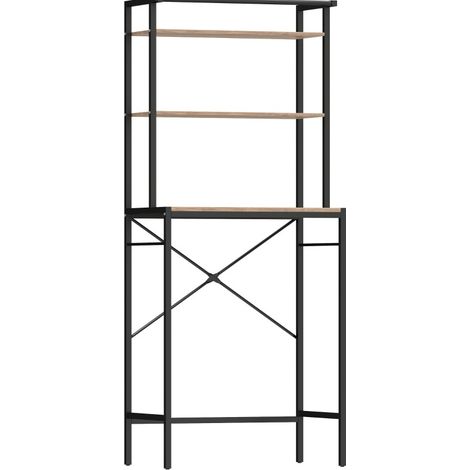 CHICFURN Scaffale sopra lavatrice 67 x 40 x 161,8 cm metallo marrone, 3 ripiani e barra (1/5)