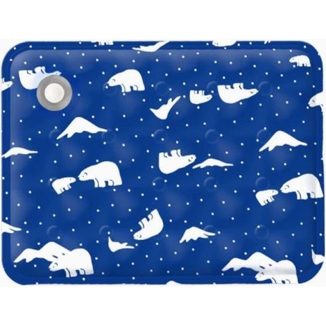 Esta alfombrilla refrescante está fabricada con polímero de hidrogel flexible y es apta para mascotas. (Azul oscuro, estampado de oso polar) (1/5)