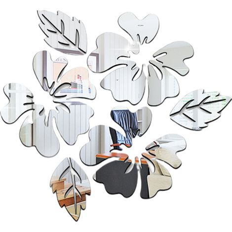Miroir Mural Autocollant Feuille Décoration Murale Salon Chambre Dressing Unité (1/5)