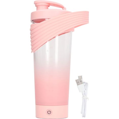 Wiederaufladbarer, elektrischer USB-Shaker (800 ml, pink) für Proteinshakes, Kaffee und Milch (1/5)