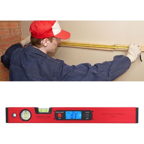 Digitale Wasserwaage (400 mm), elektronische Wasserwaage, magnetische Wasserwaage aus Aluminiumlegierung, multifunktionaler Winkelmesser mit Digitalanzeige (1/5)