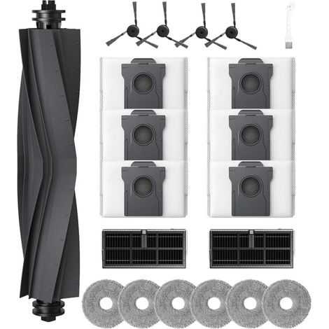 20-teiliges Zubehörset für Dreame X40 Ultra / X40 Ultra Complete / L40 Ultra / X40 Master: 6 Staubbeutel, 1 Hauptbürste, 6 Wischpads, 2 Filter, 4 Seitenbürsten