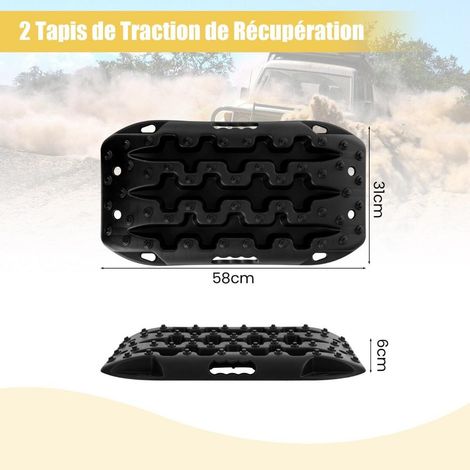 Lot de 2 plaques de désensablage 4x4, aide au démarrage pour sable, boue et neige, charge 10 t (1/5)