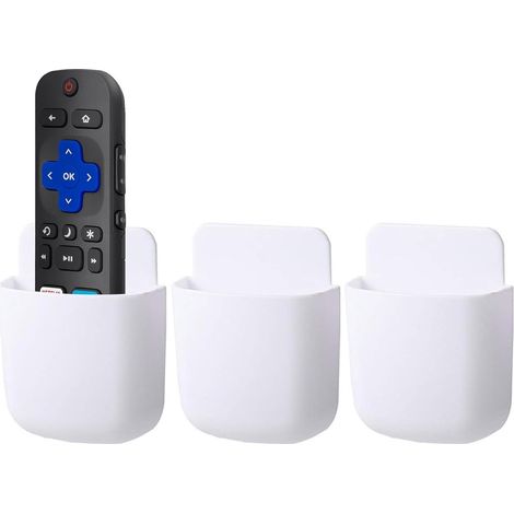 Support pour télécommande - Lot de 3 - Support mural pour télécommande - Support autocollant - Support de rangement mural suspendu - Support de charge pour téléphone portable - Pour la maison, le bure (1/5)