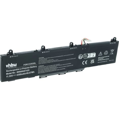 vhbw Akku Ersatz für HP HSTNN-IB9F, L77608-1B1, L77608-172, HSTNN-UB8W, L77608-171, HSTNN-LB8Q für Notebook (4300 mAh, 11,55 V, Li-Polymer) (1/5)