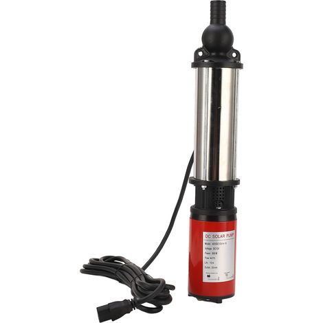 Pompe à eau solaire immergée 15m hauteur refoulement, débit 4m³/h, DC 12V 300W pour irrigation, jardin, forage. (1/5)