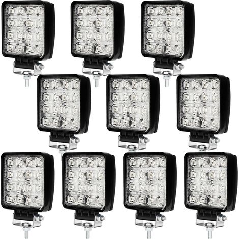 Randaco 10x Luz de trabajo LED 48W Proyector de luz de trabajo LED para coche Camión UTV SUV Tractor todo terreno