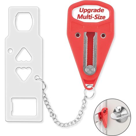 Portable Door Lock for Home - Travel Security Lock for Extra Safety and Privacy - Perfect for Travel, Hotel, Home, Apartment, College (1/5)