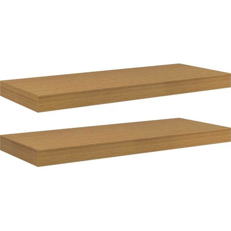 vidaXL Wall Shelf 2 pcs Beige 60 x 23.5 x 4 cm Engineered Wood