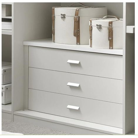Cassettiera Interna Armadio 3 Cassetti Grigio Perla 87x44x58 cm