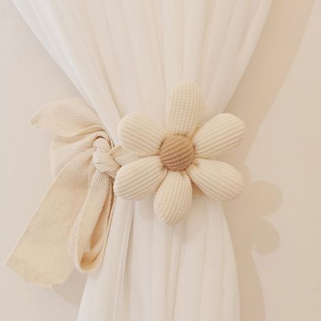 Curtain Strap - 3D Petal Design - Cotton Tape - For Children's Room or Car - 80 cm - 1 Piece (1/5)