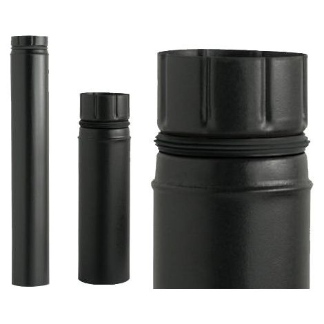 Tubo para estufas de pellets Ø8 cm H25 cm – acero esmaltado negro mate – A.L.A.