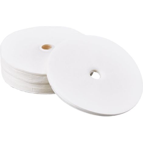 200 Filtre à Café de Rechange pour Percolateur en Papier Non Blanchi Jetable Plat Rond Blanc avec Trou pour Cafetière de Camping 9.5cm (1/5)