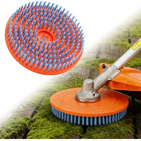 Rundbürstenkopf für die Bodenreinigung, Ersatzkopf für Rasenmäher – Nylon-Reinigungsbürste, Zubehör für die Gartenbodenpflege, geeignet für Schieferböden, Zubehör p (1/5)