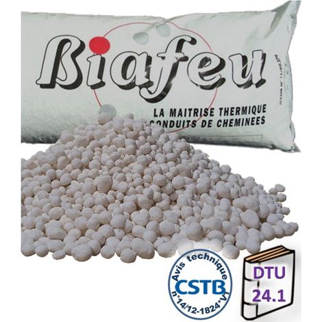 Sac isolant thermique BIAFEU 100L – Billes de verre micro-cellulaire – Résistant à l'humidité et aux variations de température – Incombustible M0 – Inconnu