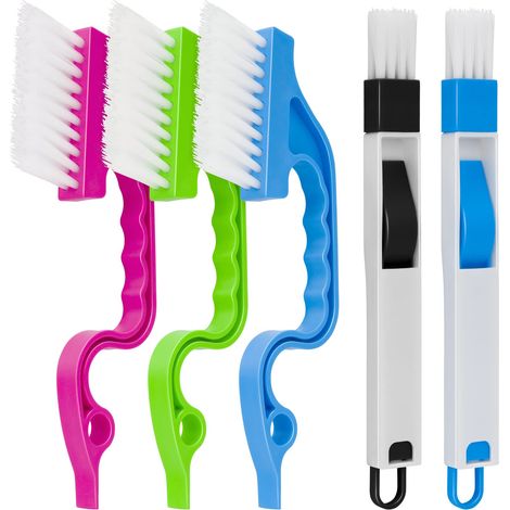 Ensemble de brosses de nettoyage pour rails et interstices de fenêtres, 5 ensembles de nettoyeurs d'interstices et de rainures