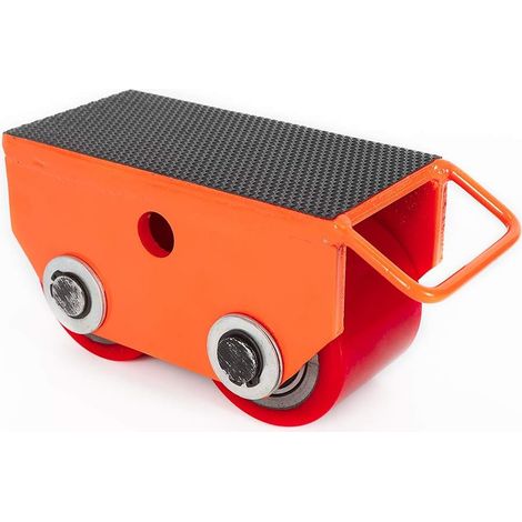 Ruedas blindadas, chasis de transporte, scooter industrial con 4 ruedas direccionales de poliuretano, placa giratoria, rueda auxiliar para el transporte de muebles (2,5 t, roja) (1/5)