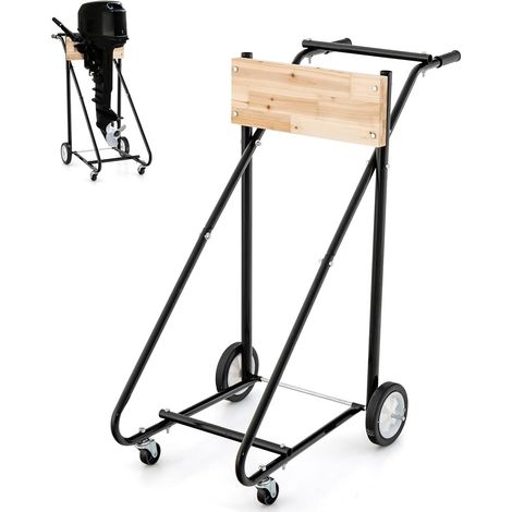 COSTWAY Soporte Para Motor Fuera de Borda, Carro de Transporte con Ruedas Capacidad de 150 kg, Carro Portador de Motor Resistente y Duradero Para Reparación y Transporte, 110 x 57 x 104 cm (1/5)