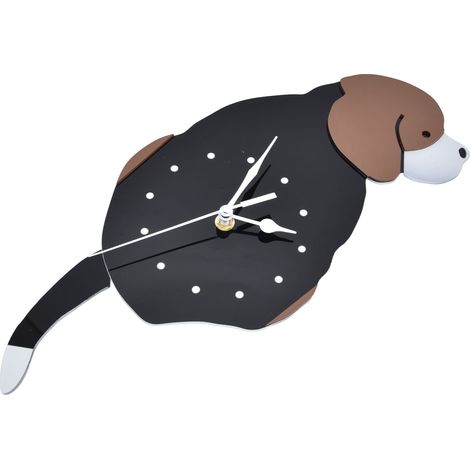 Selbstklebende, wasserdichte Wanduhr mit 3D-Effekt, geräuschlosem Uhrwerk, Hunde-Wanduhr mit Schwanz für Fenster, Wohnzimmer, Kleiderschrank (1/5)