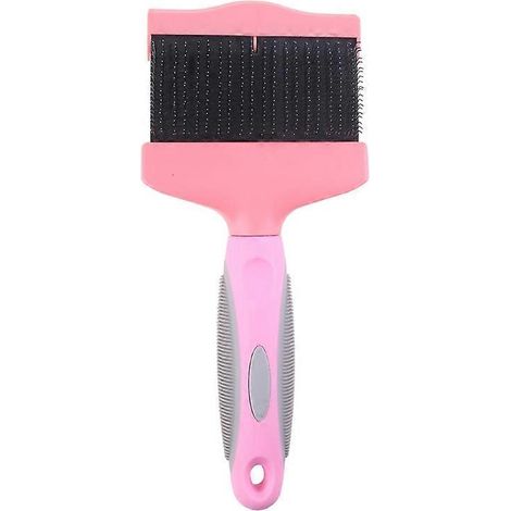 Brosse double face pour animaux, picots en acier inoxydable, démêlage efficace des poils, brossage doux du pelage - Rose, taille L.