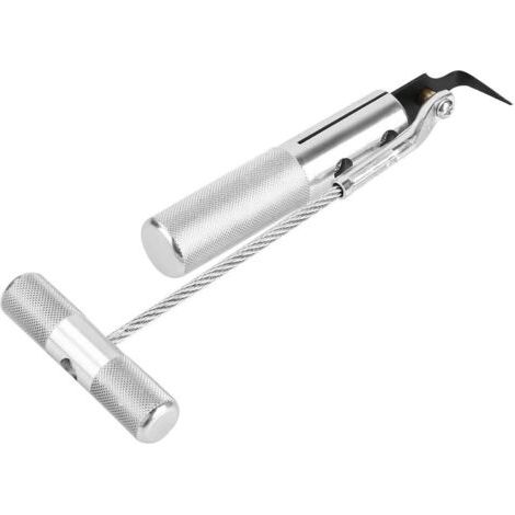 Outil professionnel de retrait de pare-brise outil de pare-brise, outil de coupe de retrait de verre de pare-brise de voiture d'alliage d'aluminium argent