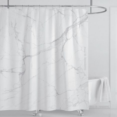 Filiyano-Rideau de douche imperméable effet marbre avec crochets, imprimé et lavable, décoration intérieure, L 240 x H 180 cm