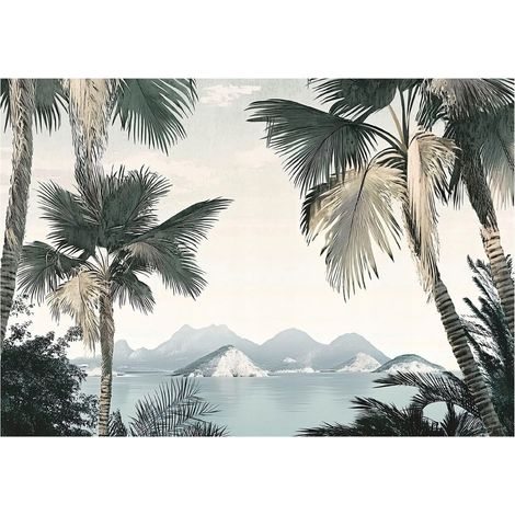 Papier peint jungle montagnes décoration murale pour salon – 150 x 105 cm papier peint intissé Wallarena (1/4)