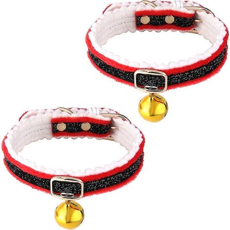 Collar para mascotas con lazo decorativo, 2 unidades, cadena para el cuello con cascabel y diseño de punta. (1/5)