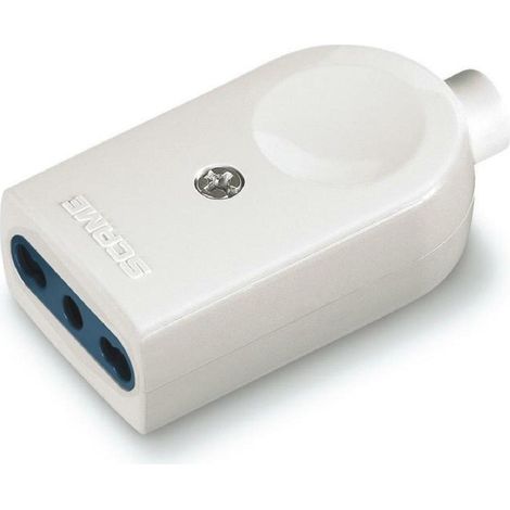 Scame presa con uscita assiale blueline 2p t 10/16a bianca