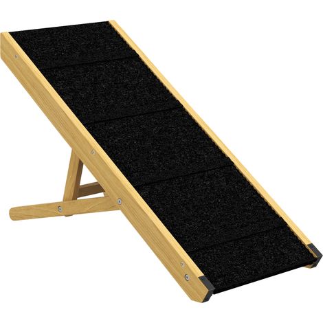 Rampe pliable pour chien en bois naturel, facile à ranger, 4 réglages, 83,5 x 35 x 47,5 cm (1/5)
