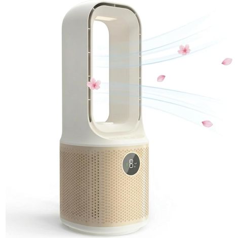 Ventilatore a LED per camera da letto, con 9 velocità, oscillazione a 60°, timer (1-9 ore), adatto per la casa, ricaricabile tramite USB. (1/5)