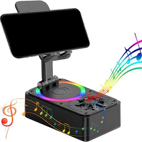Handyhalterung mit integriertem Bluetooth-Lautsprecher, verstellbarer Tablet-Ständer für den Schreibtisch, tragbarer Ständer für drahtlosen Lautsprecher (1/5)