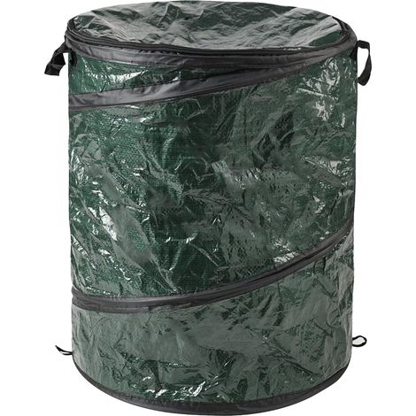 [JAMAIS UTILISÉ] Poubelle pliable Pop Up portable d'extérieur avec couvercle à fermeture éclair – Idéale pour le camping, le recyclage des véhicules récréatifs, vert (1/4)