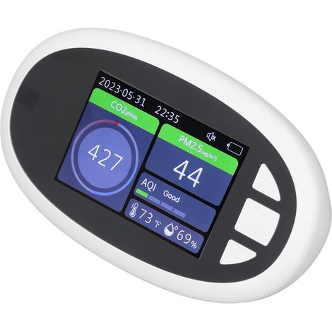 Moniteur de qualité de l'air WiFi intérieur avec détecteur de CO2, de dioxyde de carbone et de PM2.5, et mesureur de température et d'humidité pour chambre à coucher (1/5)