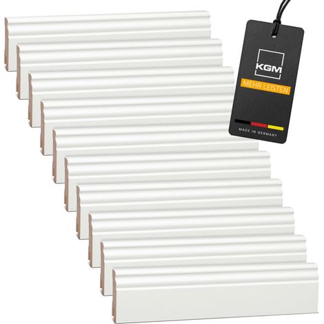 KGM Hamburger Sockelleiste weiß Massivholz RAL9010 18x70mm 96m