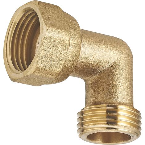 SOMATHERM FOR YOU - Gomito in Ottone Grezzo a Vite - Maschio-Dado Girevole 20/27 - Giallo - Per Collegamenti Idraulici - Reti Acqua Sanitaria e Riscaldamento (1/4)