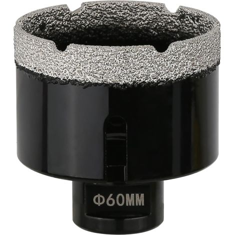 Foret diamanté à sec de 60 mm, raccord fileté M14, scie cloche soudée sous vide pour maçonnerie, couronne de forage diamantée pour carrelage, marbre, granit, porcelaine, béton et pierre (1/5)