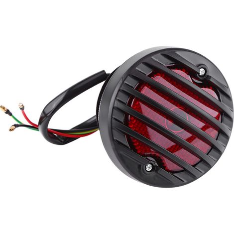 Luz trasera redonda negra para motocicletas, bobbers, choppers, scooters y quads.