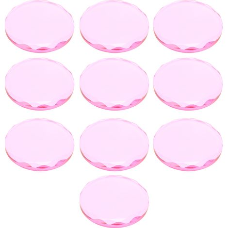 10 pièces Palette de colle rose pour extensions de cils, support adhésif en verre rond (1/5)